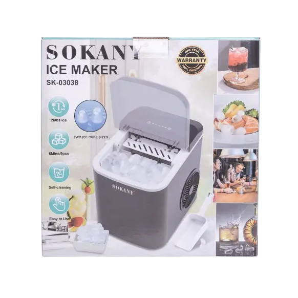 Льдогенератор Sokany SK-03038 112 Вт Серый (SK-03038) - фото 13 Льдогенератор Sokany SK-03038 112 Вт Серый (SK-03038) - фото 13