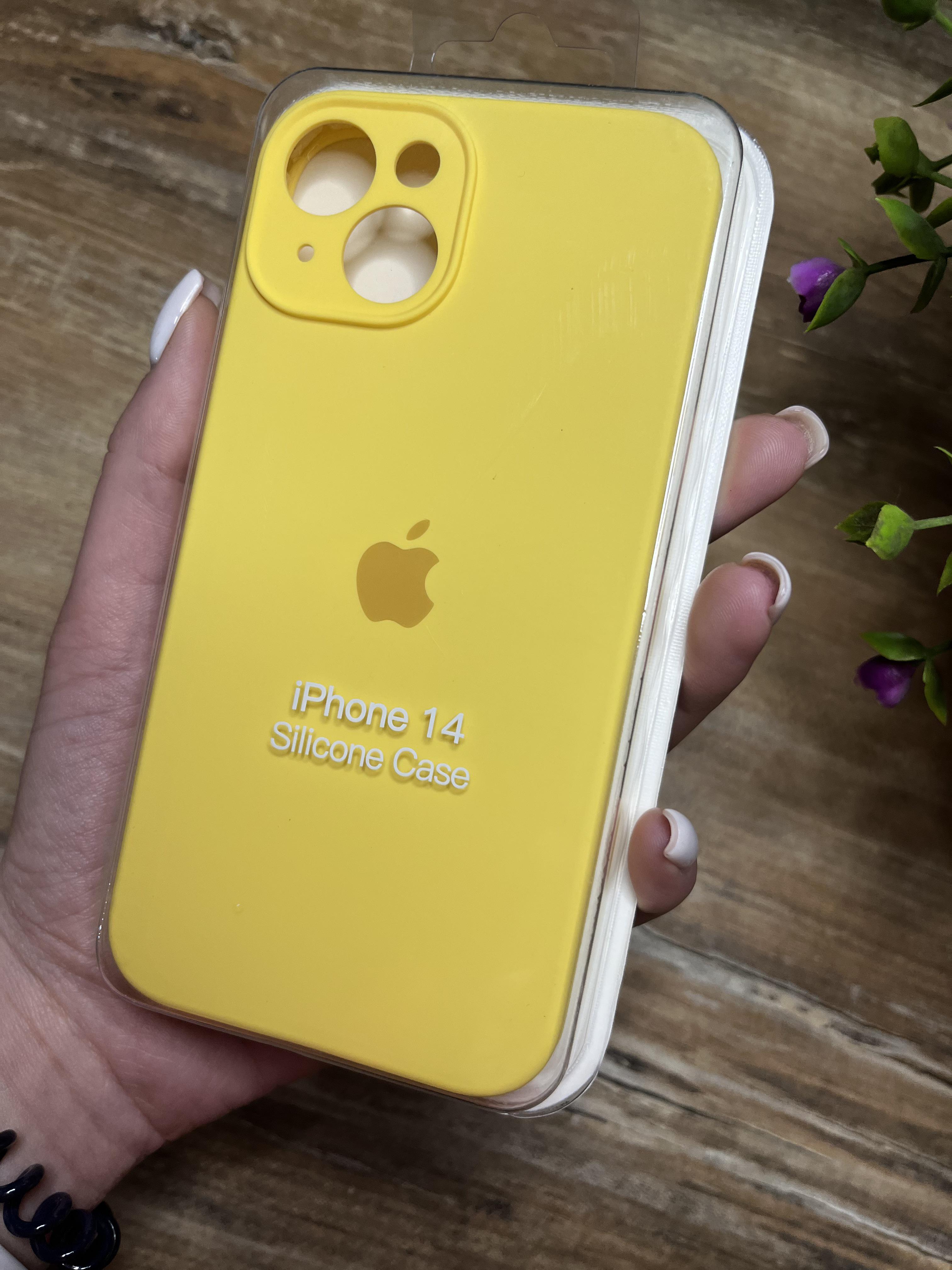 Чехол накладка на iPhone (Айфон) 14 закрытый низ и закрытая камера silicone case full camera Apple