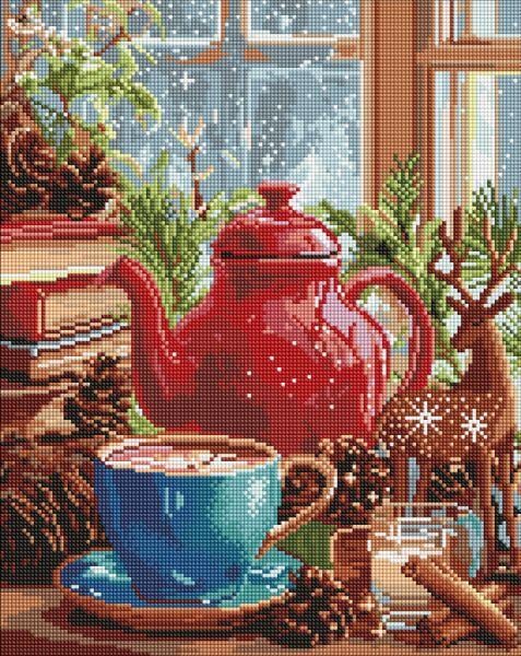 Алмазна мозаїка Зимова атмосфера вдома art_selena_ua 40х50 см (AMO20016)