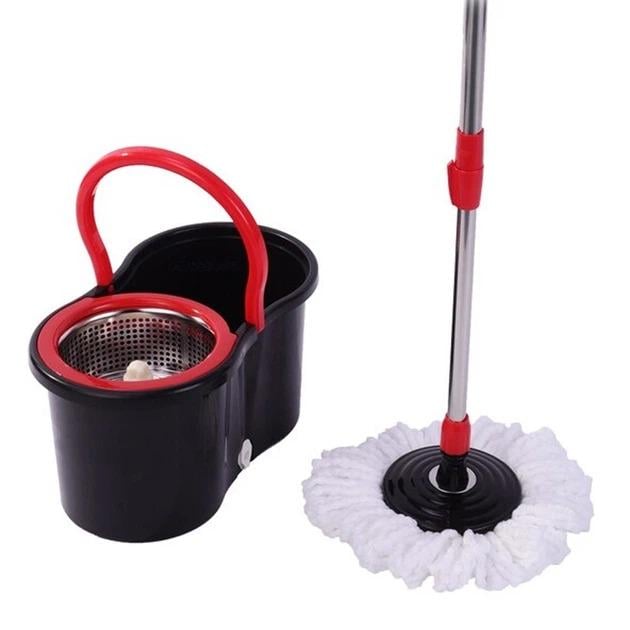 Швабра с ведром для мытья полов Idea 360 с отжимом и центрифугой 8 л Черный (21136)