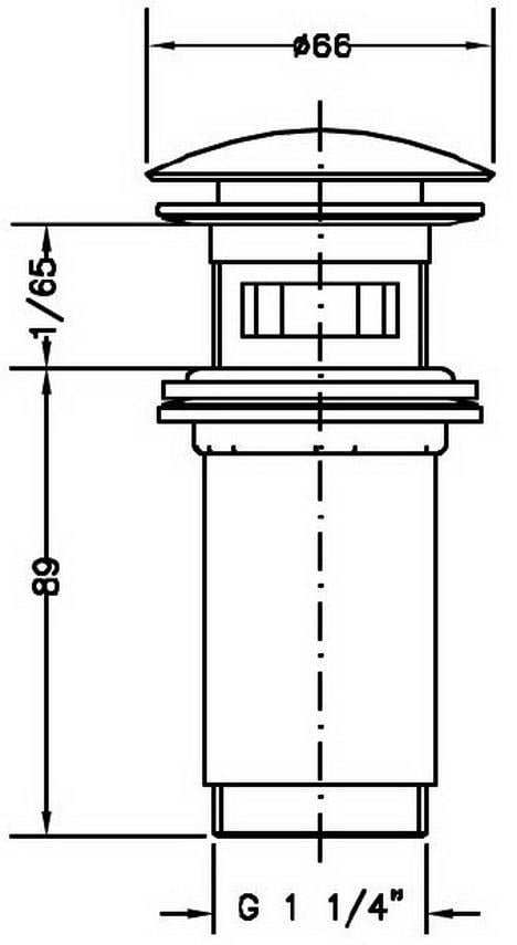 Зливний гарнітур для раковини GENEBRE Tau click pop-up 1 1/4" 100210 45 (19865) - фото 2