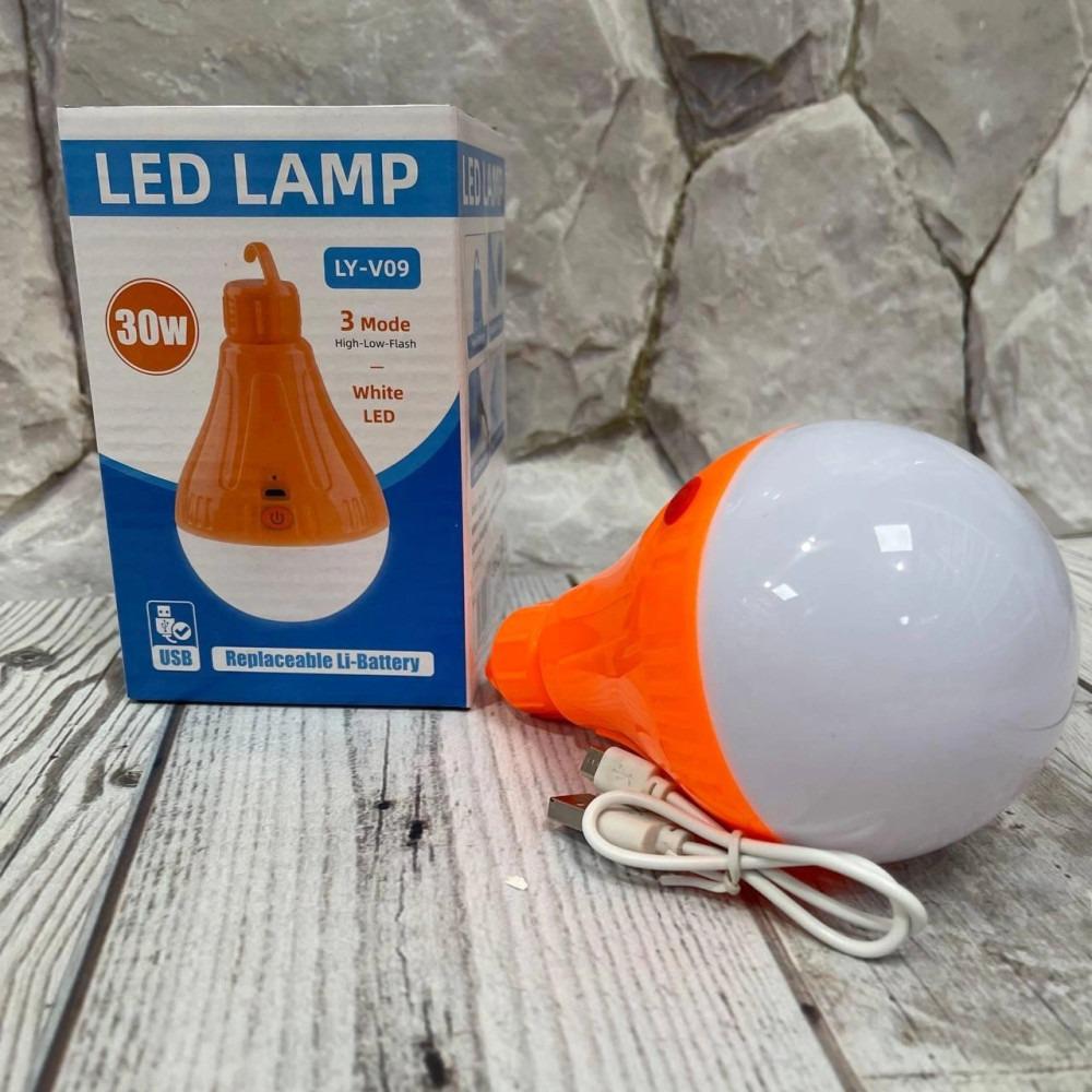 Лампа акумуляторна LED 30W біле світло Помаранчевий - фото 2 Лампа акумуляторна LED 30W біле світло Помаранчевий - фото 2