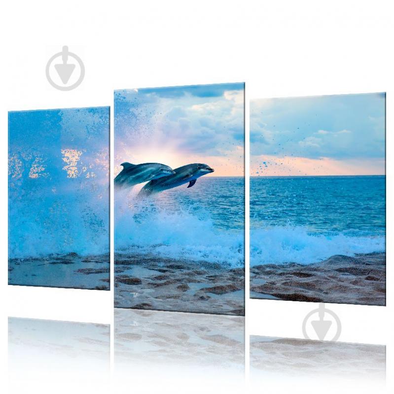 Модульная картина Дельфины ADJ0018 размер 120 х 180 см