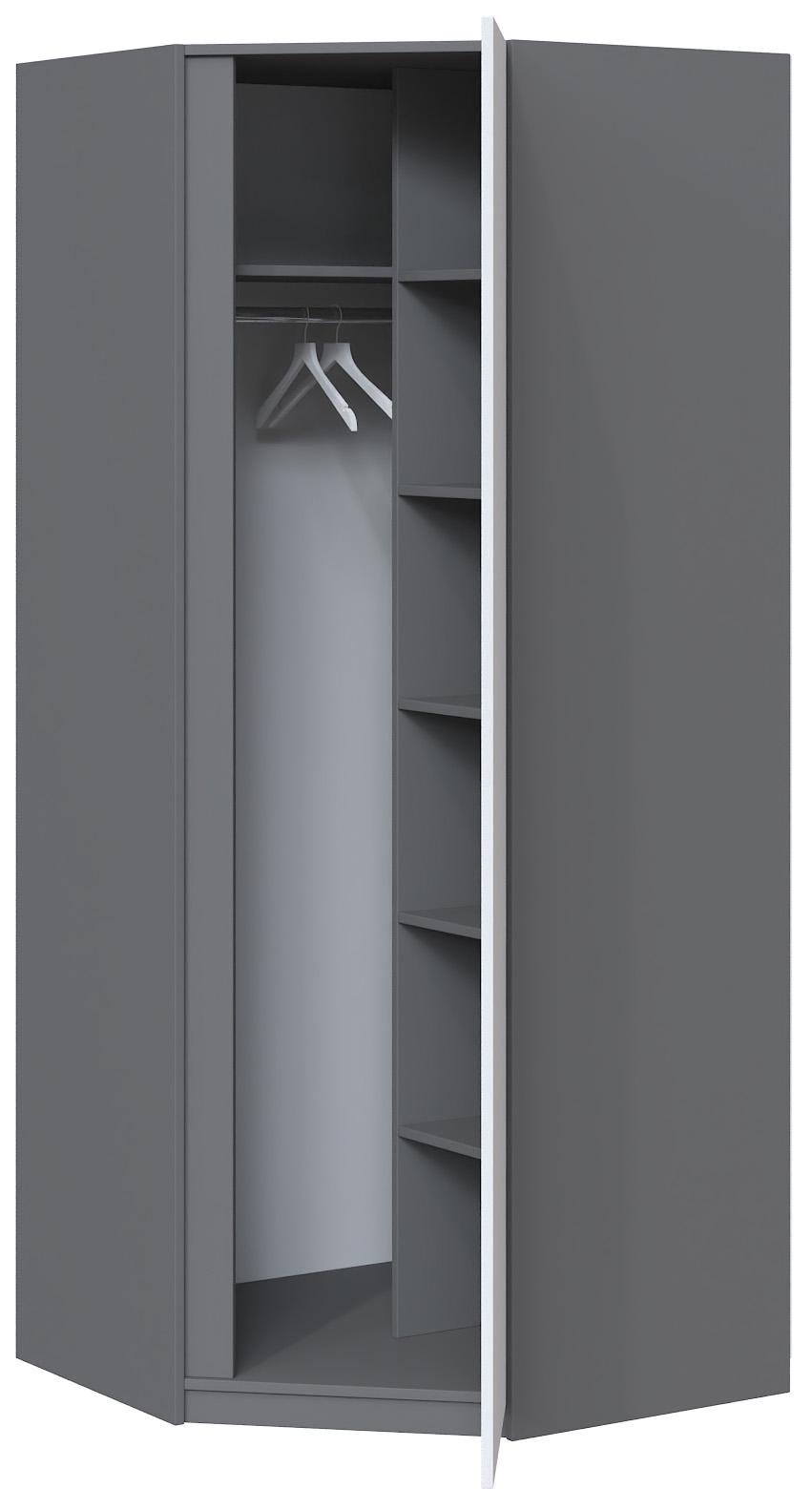 Шкаф угловой Мастер Форм Брайт 850х520х2000 мм Антрацит/Белый (31832) - фото 2 Шкаф угловой Мастер Форм Брайт 850х520х2000 мм Антрацит/Белый (31832) - фото 2
