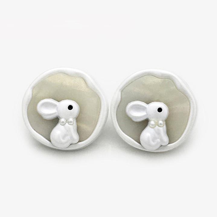 Пуговица Rabbit LuxFabric на ножке металл 18х17 мм 1 шт. Белый (ПВ1817р02)