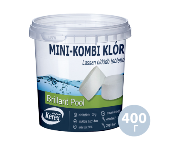 Таблетки для бассейна Kerex MINI Комби хлор для очистки от слизи 3в1 400 г (132-9-80008) Таблетки для бассейна Kerex MINI Комби хлор для очистки от слизи 3в1 400 г (132-9-80008)