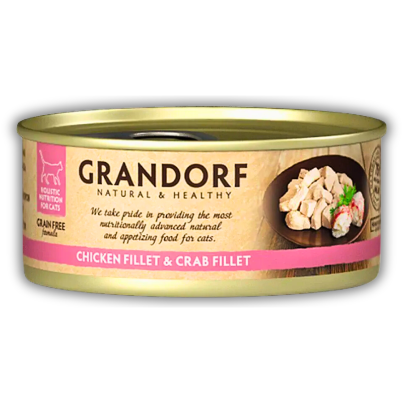 Корм для кошек влажный Grandorf Филе курицы и краба для взрослых котов всех пород 70 г (GDCW0507) Корм для кошек влажный Grandorf Филе курицы и краба для взрослых котов всех пород 70 г (GDCW0507)