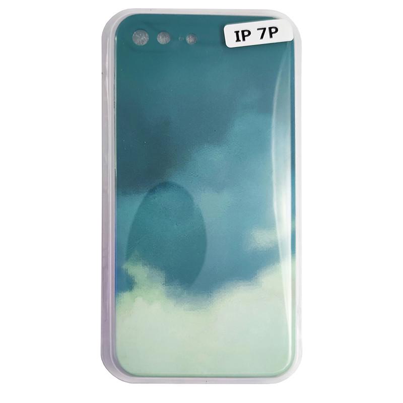 Чехол Silicone Water Print iPhone 7/8 Plus Mix Color Green (29caa1-4205)