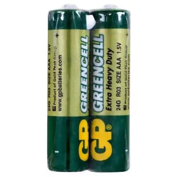 Батарейка сольова GP Greencell 1,5V 24G-S2 R03 ААA 2 шт.