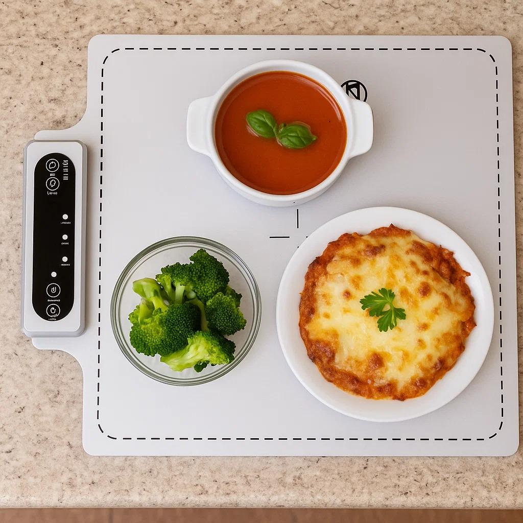 Килимок силіконовий на кухню для підігріву і розморожування їжі/готових страв/напоїв/дитячих пляшечок Білий - фото 4 Килимок силіконовий на кухню для підігріву і розморожування їжі/готових страв/напоїв/дитячих пляшечок Білий - фото 4