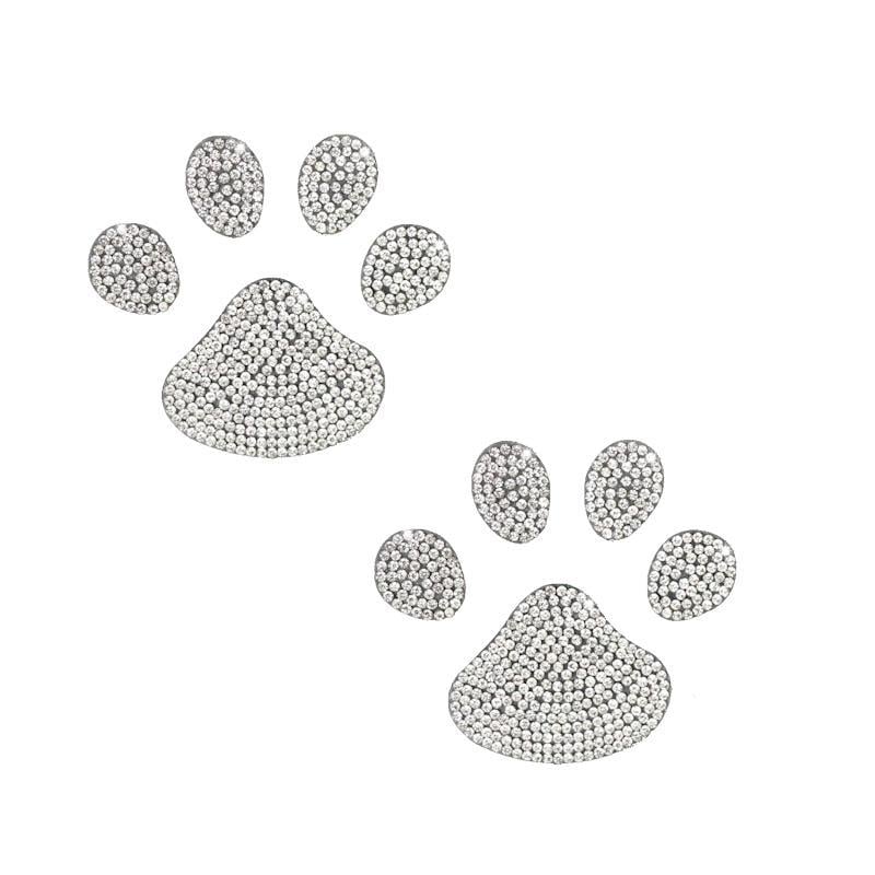 Наклейка об'ємна Лапки зі стразами для автомобіля/мотоцикла/техніки 2 шт. Сріблястий (3000003716)