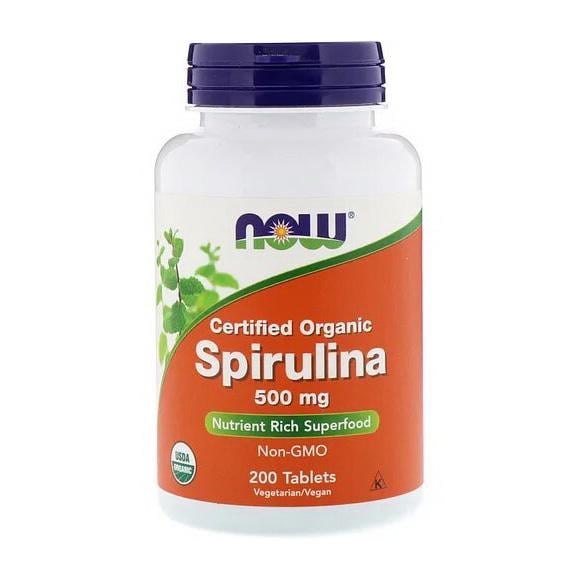 Спіруліна органічна NOW Certified Organic Spirulina 500 mg 200 табл.