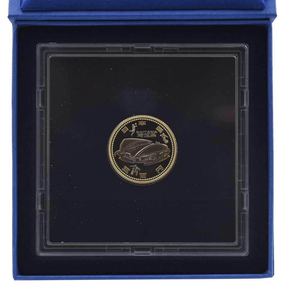 Коллекционная монета Япония 500 иен 2014 биметалл Proof Префектуры Сайтама в сувенирной упаковке (М21361)