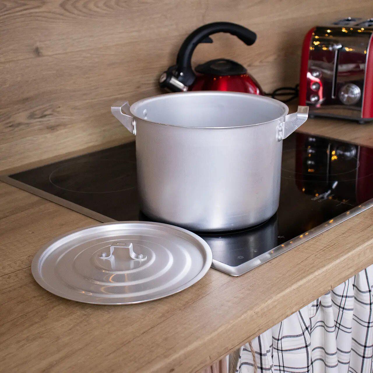 Кастрюля алюминиевая с крышкой Interos цилиндрическая 2,5 л (4626) - фото 3