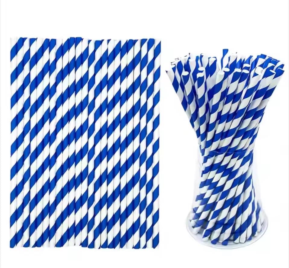 Трубочки коктейльные для питья в полоску 25 шт. Синий - фото 2 Трубочки коктейльные для питья в полоску 25 шт. Синий - фото 2