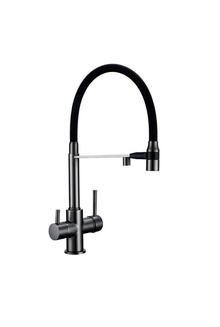Кран на кухню Monsal с подключением к осмос-фильтру Графитовый (BlideZeroSiX_Graphite)