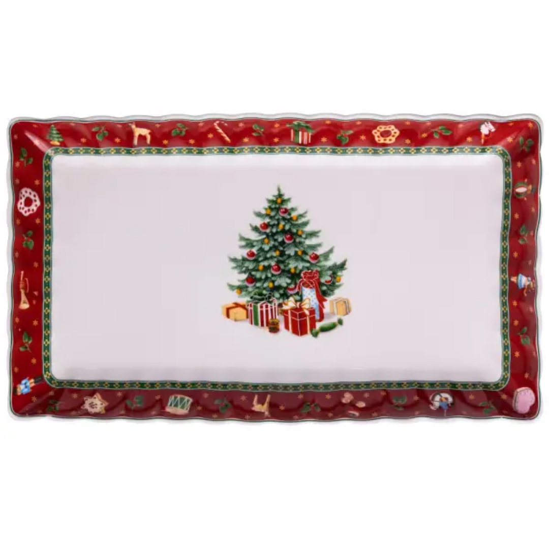 Блюдо сервировочное Christmas фарфоровое 30,5х17,5х2,5 см - фото 1