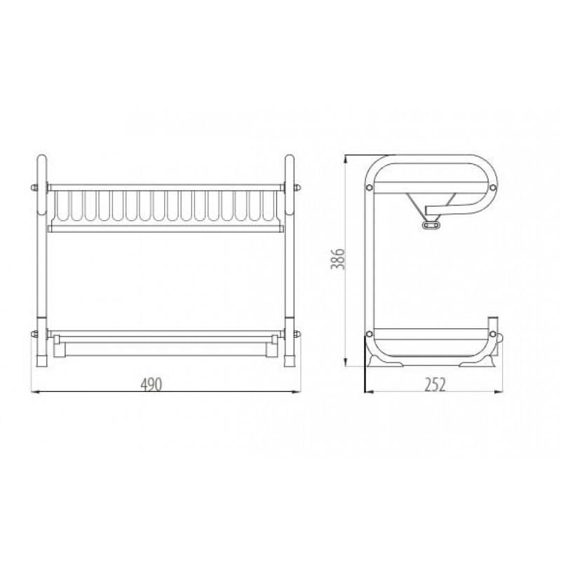 Сушилка для посуды настольная GTV 240х482х340 мм (OC-A0450-06) - фото 4 Сушилка для посуды настольная GTV 240х482х340 мм (OC-A0450-06) - фото 4
