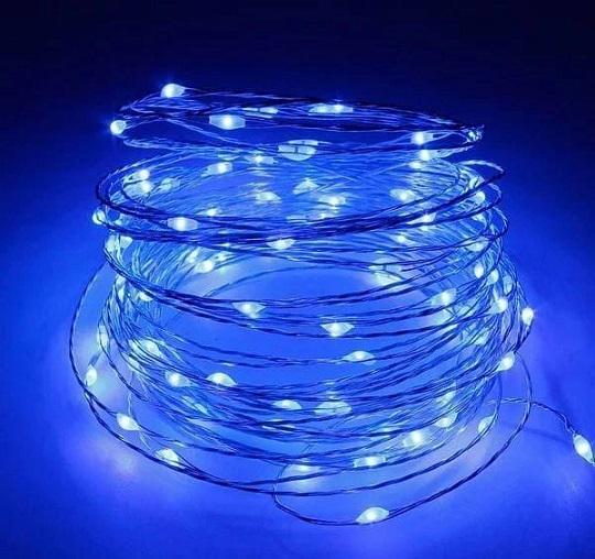 Гірлянда Роса нитка 100 LED 220 В 10 м Блакитний - фото 2