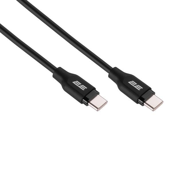 Кабель 2E Glow USB-C to USB-C 60 Вт 1 м Черный (2E-CCCC-BL) - фото 2