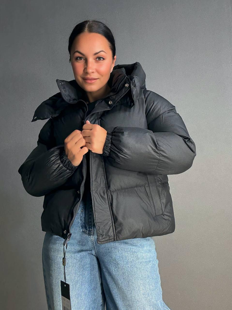 Куртка жіноча Lady Yep 10005 дута пуффер з капюшоном р. 42 Чорний