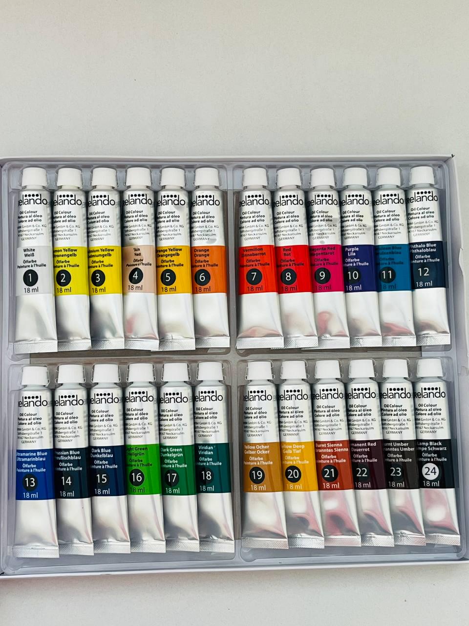Олійні фарби Crelando 18 мл 24 тюбики