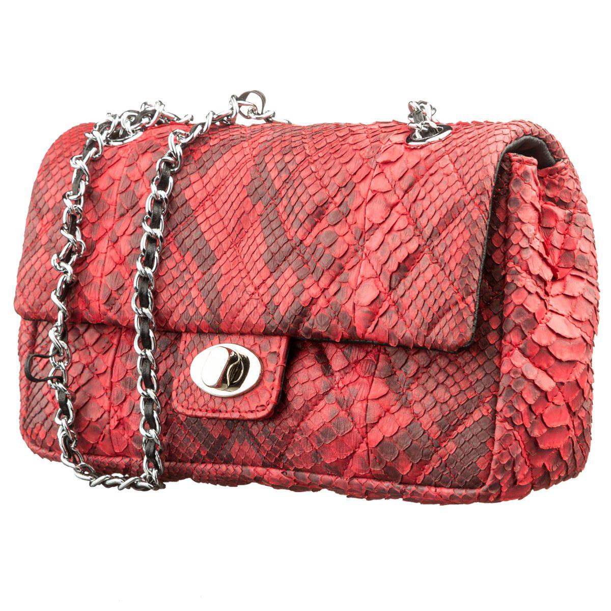 Сумка Snake leather 18503 из натуральной кожи питона Красный