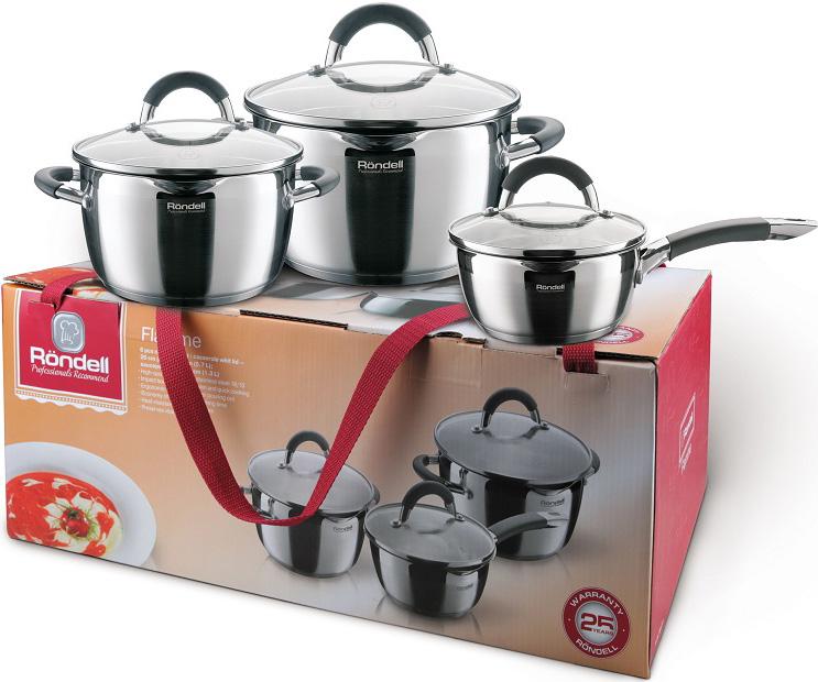 Набір кухонного посуду Rondell Flamme 2 каструлі 3,2/5,7 л і ківш 1,3 л (UK-RDS-341) - фото 4 Набір кухонного посуду Rondell Flamme 2 каструлі 3,2/5,7 л і ківш 1,3 л (UK-RDS-341) - фото 4