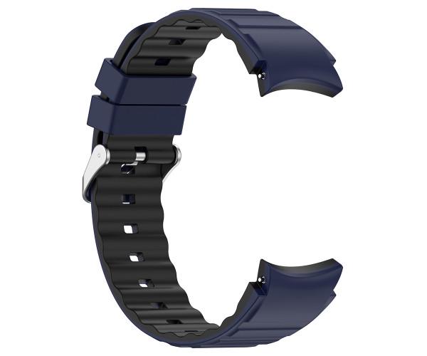 Ремешок Sport Silicone Dual Color для Samsung Galaxy Watch 7 20 мм Черно-синий Ремешок Sport Silicone Dual Color для Samsung Galaxy Watch 7 20 мм Черно-синий