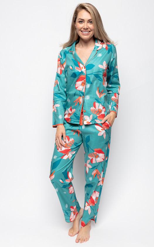 Пижама женская Cyberjammies Coco 9570-9571 12/M Зеленый с цветочным принтом (5051877440937) - фото 1