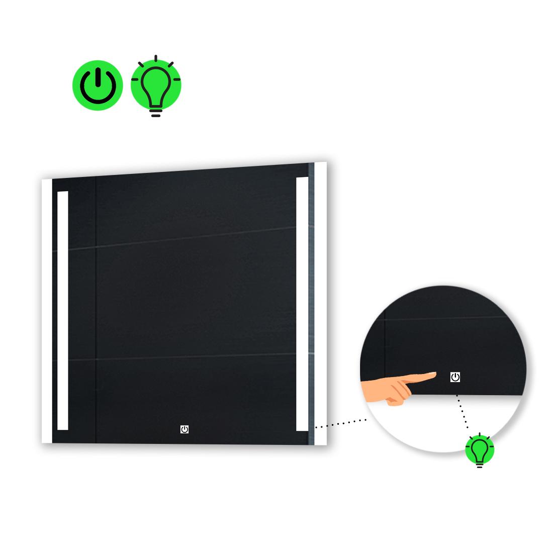 Зеркало с LED подсветкой Mirta с сенсорной кнопкой управления 60x60 см (Mirtak02)