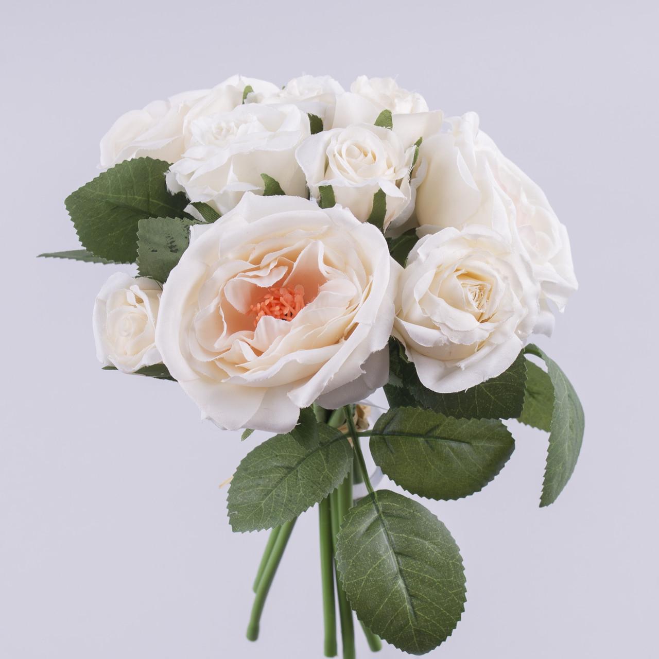 Искусственные цветы Букет роза дикая с бутонами Кремовый (3762-2)