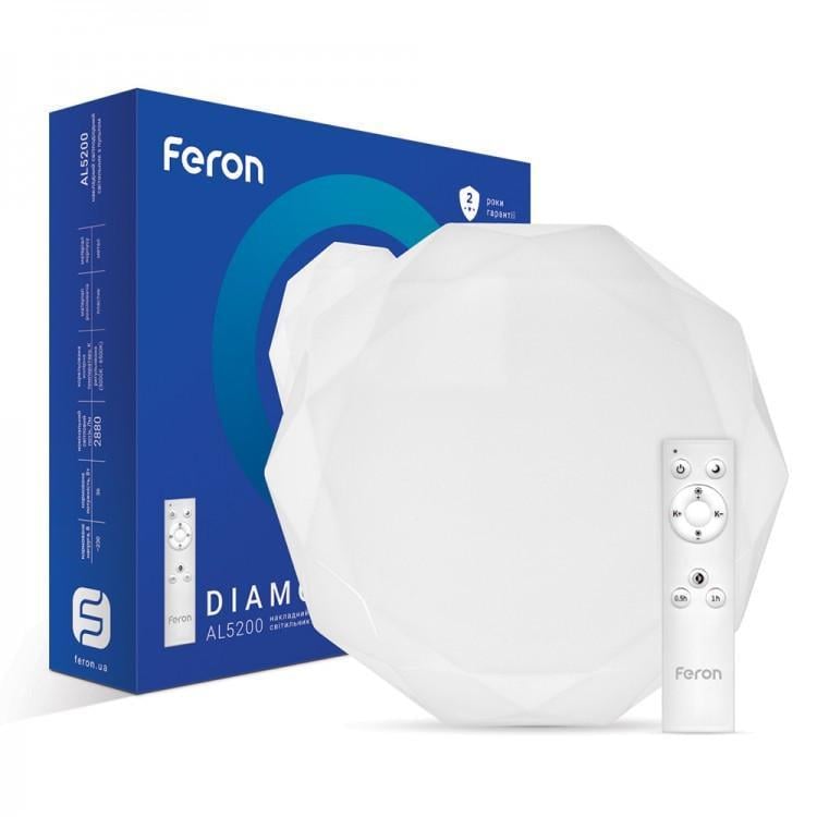 Світильник світлодіодний Feron AL5200 DIAMOND 36W 2700К-6400K 2880 Lm (11641632)