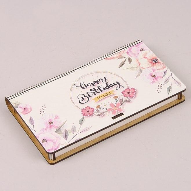 Конверт деревянный Flora Happy Birthday to you (30987)