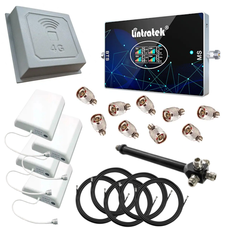Комплект Lintratek KW20L-GDWL підсилювач зв'язку всечастотний та інтернету з 5 антенами (29658455)