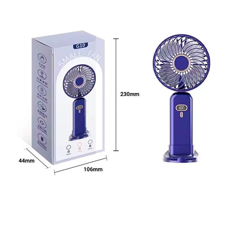 Вентилятор ручний Digital Display Folding Handheld Small Fan Mini Air Cooler 5 Level Sliding Base Lilac (ME0020290) - фото 2