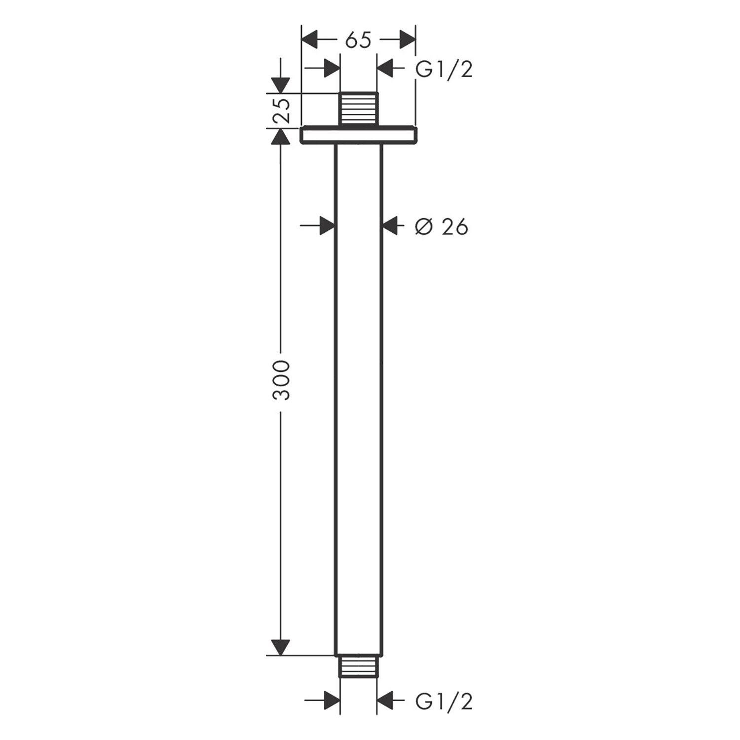 Кронштейн потолочный Hansgrohe Vernis Shape 26407000 для верхнего душа 300 мм Хром (144884) - фото 2