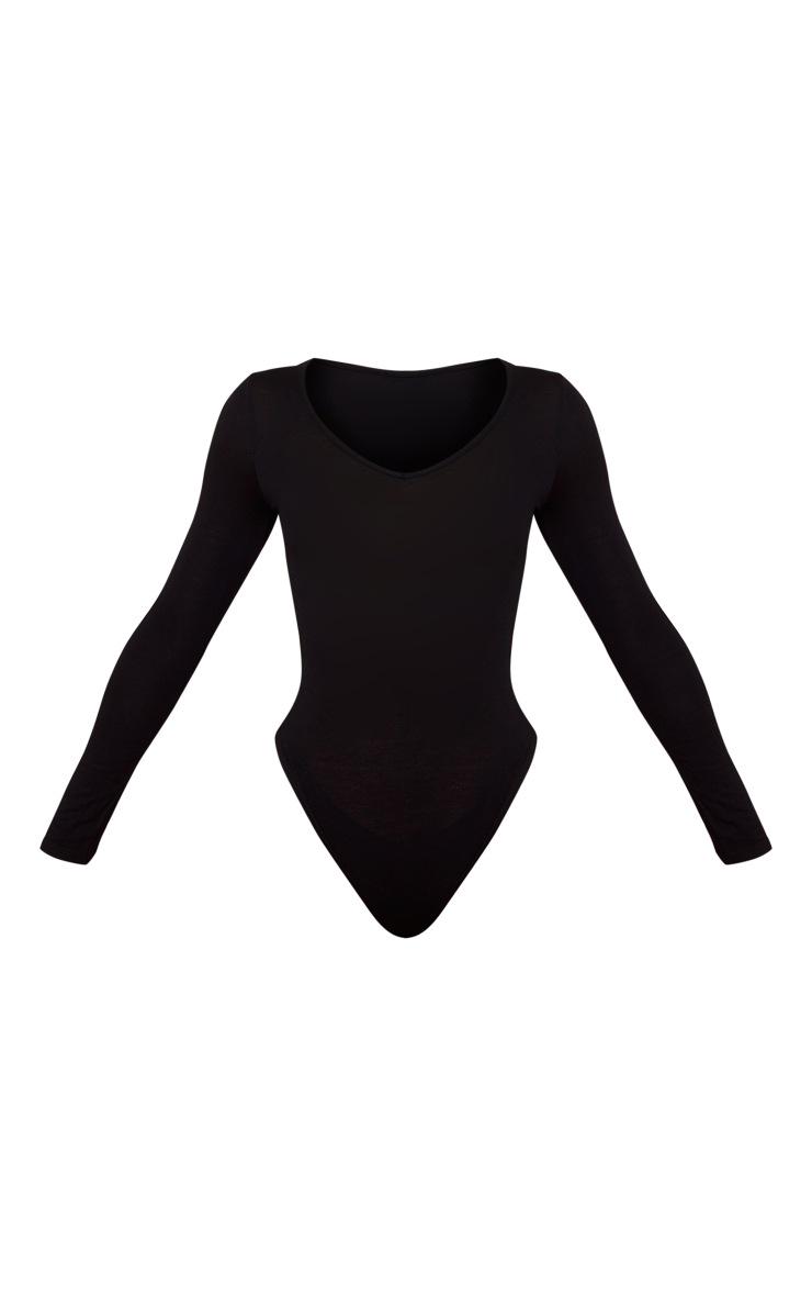 Боді базове з довгим рукавом PrettyLittleThing XS Чорний (4385034)