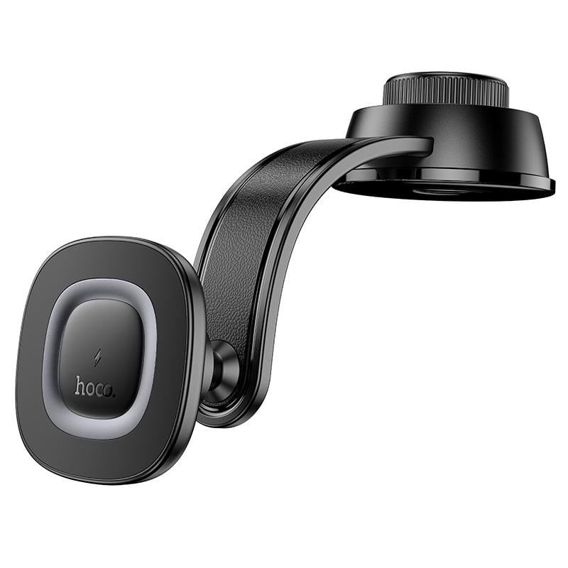 Автотримач для телефона з БЗП Hoco HW31 Crown magnetic wireless charging car holder center console Black Metal Gray (6942007646932)
