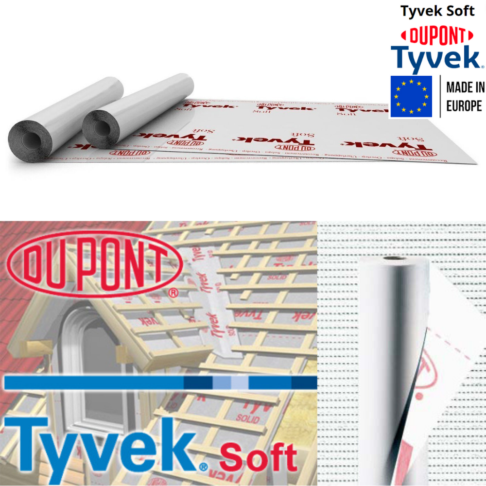 Мембрана супердифузійна Tyvek Soft 1,5x50 м 75 м2 60 г/м2 (310007) - фото 12
