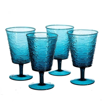 Набір келихів 4 шт. для вина з блакитного скла Сапфір (8214-002)