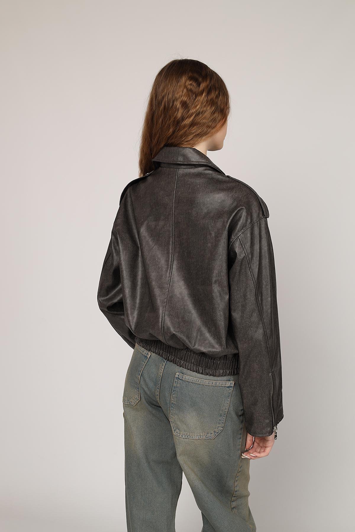 Бомбер жіночий ЦБ-00272387 р. 48 Сірий (28422048) - фото 7 Бомбер жіночий ЦБ-00272387 р. 48 Сірий (28422048) - фото 7