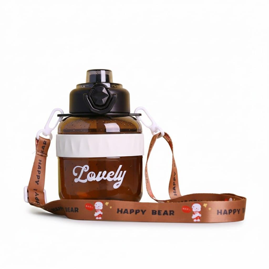 Бутылка детская Lovely с трубочкой и защитой от протеканий 700 мл Коричневый (2862176526)