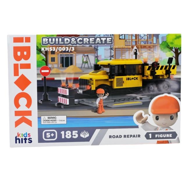 Конструктор Iblock Ремонт дороги KH53/003/3 Build&create Mini construction site 185 деталей в коробке (6903398896962)