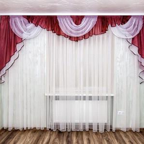 Шифоновый ламбрекен ALBO 300x110 см Бордовый (L-N3-15)