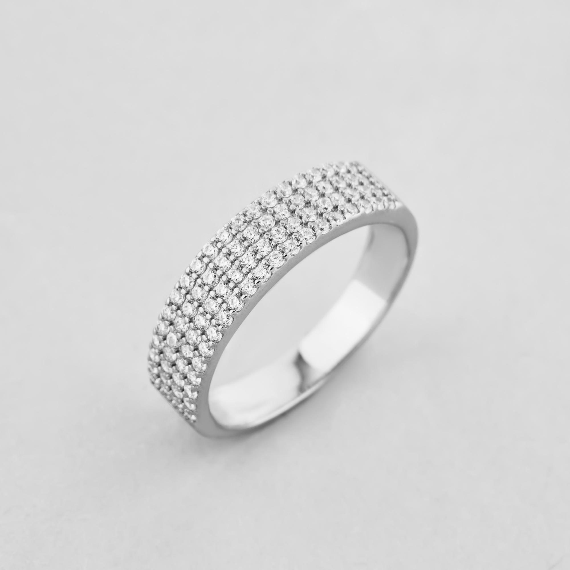 Серебряное кольцо Minimal Блестящий квартет р. 16 (13064)