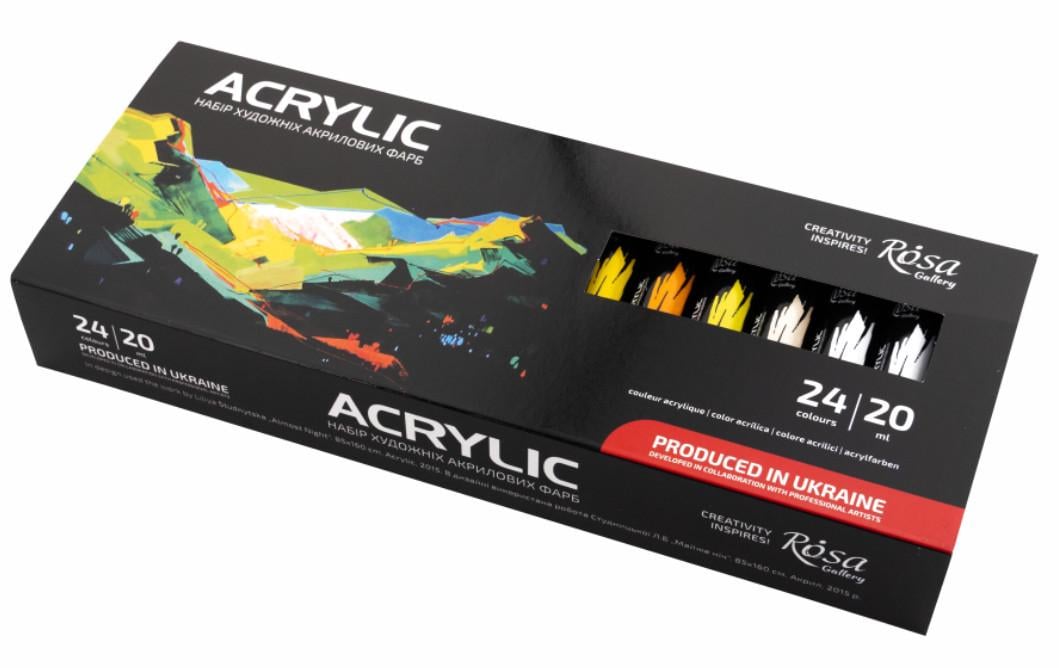 Набір акрилових фарб ROSA Gallery 24 кольорів по 20 мл