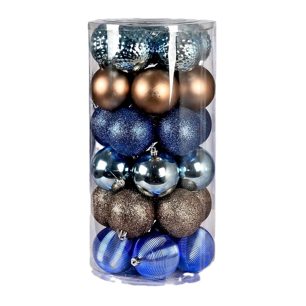 Елочные новогодние шарики Магическо-Новогодняя 9737 пластиковые 8 см 30 шт. (607996)