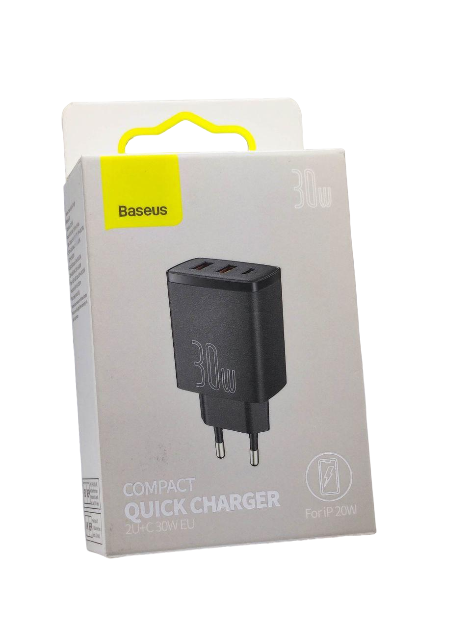 МЗП Baseus Compact Quick Charger 30W QC+ PD Black (33373)