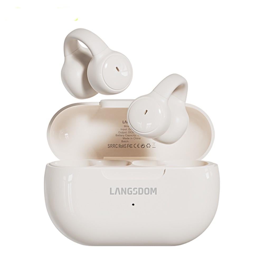 Наушники беспроводные Langsdom TS18 Ear Clip Biege Наушники беспроводные Langsdom TS18 Ear Clip Biege